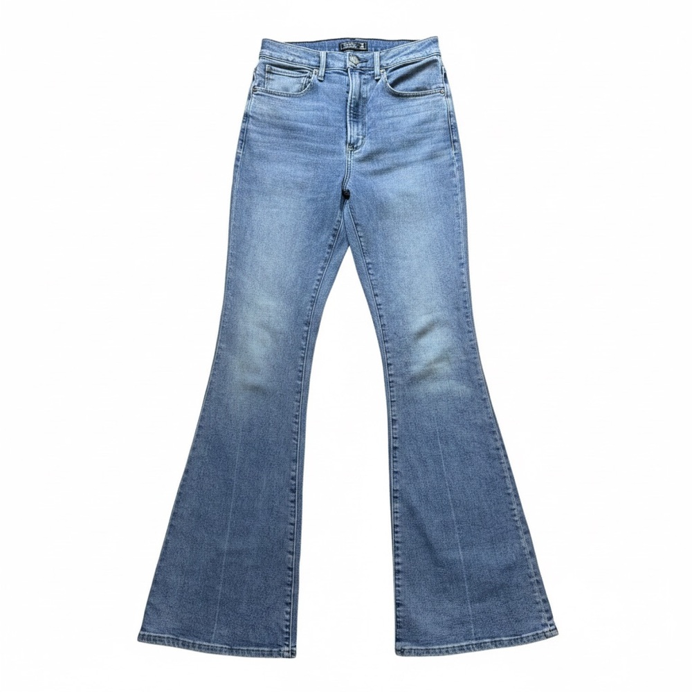 A&F Wide Flare Jeans High Rise Light Wash Boho‎ Retro 70s  Size 26